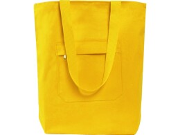 Разное Сумка на молнии Zipper из хлопка 280 г c карманом на молнии спереди, желтый