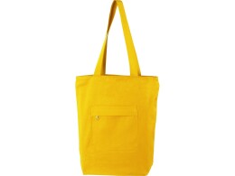 Разное Сумка на молнии Zipper из хлопка 280 г c карманом на молнии спереди, желтый