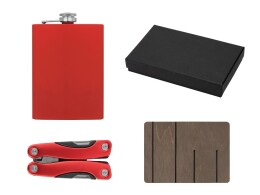 Разное Набор с мультитулом и фляжкой "Путешественник 2.0.", красный