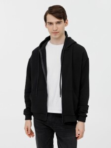 Molti Толстовка унисекс оверсайз на молнии Zippy Terry, черная
