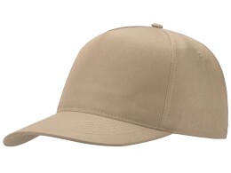 US Basic Бейсболка "Poly" 5-ти панельная 120 гр, песочный