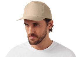 US Basic Бейсболка "Poly" 5-ти панельная 120 гр, песочный