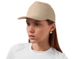 US Basic Бейсболка "Poly" 5-ти панельная 120 гр, песочный
