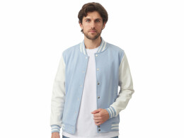 US Basic Бомбер «Oxford», небесно-голубой/молочный, унисекс