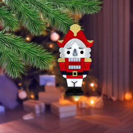 Разное Ёлочная игрушка Щелкунчик (белый с красным)