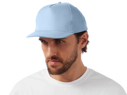 US Basic Бейсболка "Poly" 5-ти панельная 120гр, небесно-голубой