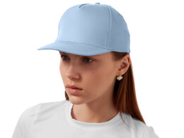 US Basic Бейсболка "Poly" 5-ти панельная 120гр, небесно-голубой