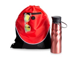 Разное Подарочный набор с солнцезащитными очками и бутыкой для воды" Summerheat", красный