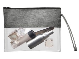 Разное Косметичка из PVC и ткани "Leony", прозрачный/темно-серый