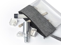 Разное Косметичка из PVC и ткани "Leony", прозрачный/темно-серый