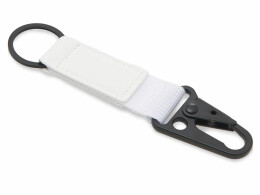 Разное Брелок-ремувка "Carabinier" из ткани с вставкой из экокожи и карабином, белый