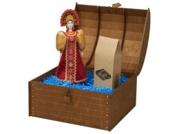 Разное Подарочный набор: кукла фарфоровая, чай "Малина с мятой", красный