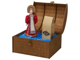 Разное Подарочный набор: кукла фарфоровая, чай "Малина с мятой", красный