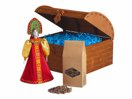 Разное Подарочный набор: кукла фарфоровая, чай "Малина с мятой", красный