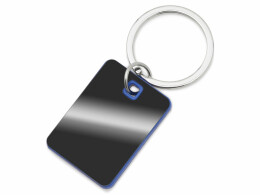 Разное Металлический брелок с пластиковой цветной вставкой "SteelPop Rct", серебристый с синим