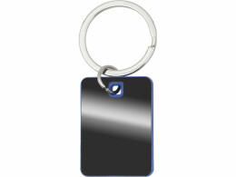 Разное Металлический брелок с пластиковой цветной вставкой "SteelPop Rct", серебристый с синим
