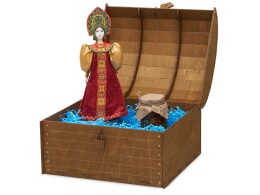 Разное Подарочный набор: кукла фарфоровая, мед, красный