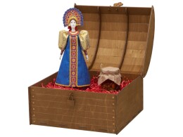 Разное Подарочный набор: кукла фарфоровая, мед, синий