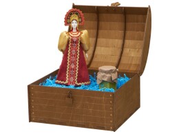 Разное Подарочный набор: кукла фарфоровая, крем-мед, красный