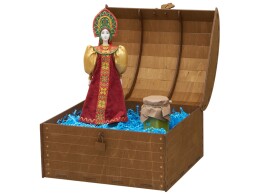 Разное Подарочный набор: кукла фарфоровая, крем-мед, красный