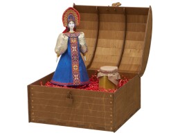 Разное Подарочный набор: кукла фарфоровая, крем-мед, красный