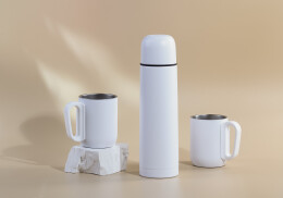 mid-oceangift Набор "Гейзер" (термос, 2 кружки), покрытие пудра