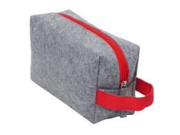 Разное Органайзер для электроники и проводов "Felt" из RPET-фетра с ручкой, серый с красным