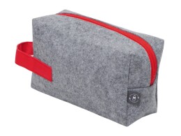 Разное Органайзер для электроники и проводов "Felt" из RPET-фетра с ручкой, серый с красным