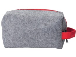 Разное Органайзер для электроники и проводов "Felt" из RPET-фетра с ручкой, серый с красным