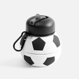 Разное Складная бутылка для воды Football Flex, белая с черным