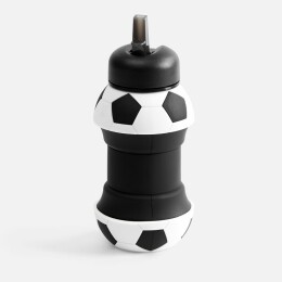 Разное Складная бутылка для воды Football Flex, белая с черным