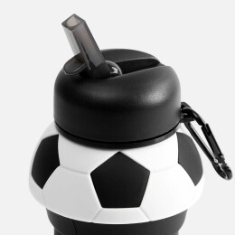Разное Складная бутылка для воды Football Flex, белая с черным
