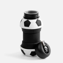 Разное Складная бутылка для воды Football Flex, белая с черным