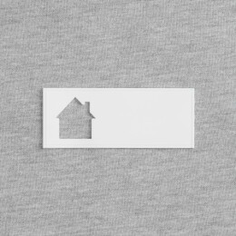 сделано в России Лейбл из ПВХ с вырубкой «Дом», белый