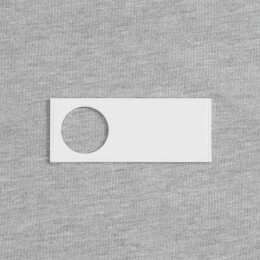 сделано в России Лейбл из ПВХ с вырубкой «Круг», белый