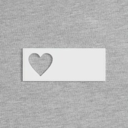 сделано в России Лейбл из ПВХ с вырубкой «Сердце», белый
