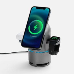 Uniscend Bluetooth-колонка с беспроводной зарядкой Droid, серая