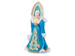 Разное Подарочный набор: кукла фарфоровая, плед флисовый, синий/белый