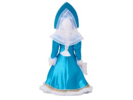 Разное Подарочный набор: кукла фарфоровая, плед флисовый, синий/белый