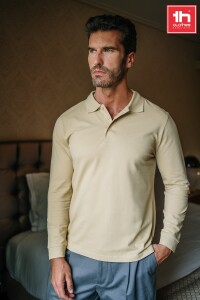 TH Clothes Рубашка-поло мужская BERN 210 с длинным рукавом