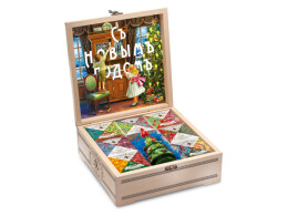 Сугревъ Подарочный набор "Народы России" с чаем и вареньем в деревянной шкатулке без лого