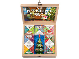 Сугревъ Подарочный набор "Народы России" с чаем и вареньем в деревянной шкатулке без лого