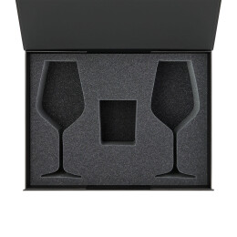 Portobello подарочная упаковка Ложемент под свечу Enigma + 2 бокала для вина в среднюю коробку-трансформер (арт. 695721)