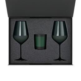 Portobello подарочная упаковка Ложемент под свечу Enigma + 2 бокала для вина в среднюю коробку-трансформер (арт. 695721)