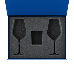 Portobello подарочная упаковка Ложемент под свечу Enigma + 2 бокала для вина в среднюю коробку-трансформер (арт. 695721)