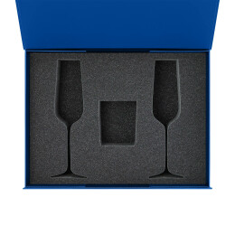 Portobello подарочная упаковка Ложемент под свечу Enigma + 2 бокала для шампанского в среднюю коробку-трансформер (арт. 695721)