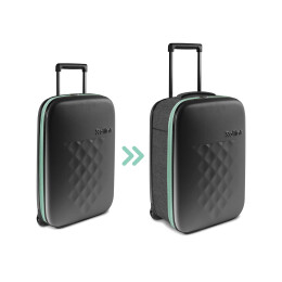 Разное Чемодан складной Rollink Earth 55x40x20 см, 2 колеса, черный/зеленый