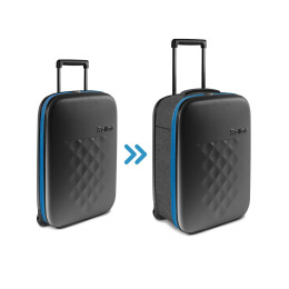 Разное Чемодан складной Rollink Earth 55x40x20 см, 2 колеса, черный/синий