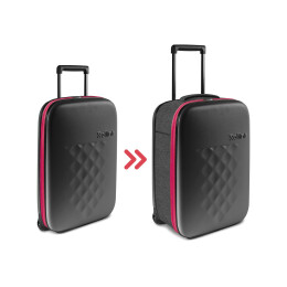 Разное Чемодан складной Rollink Earth 55x40x20 см, 2 колеса, черный/красный
