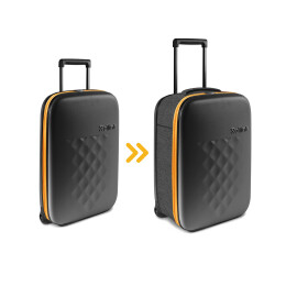 Разное Чемодан складной Rollink Earth 55x40x20 см, 2 колеса, черный/оранжевый